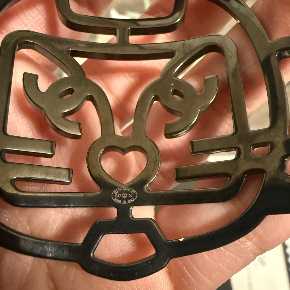 Chanel Cat Crystal CC Cuff Bangle Bracelet - Picture 4 of 9
